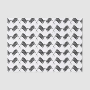 Crossed Chequered Flags Tissue Paper