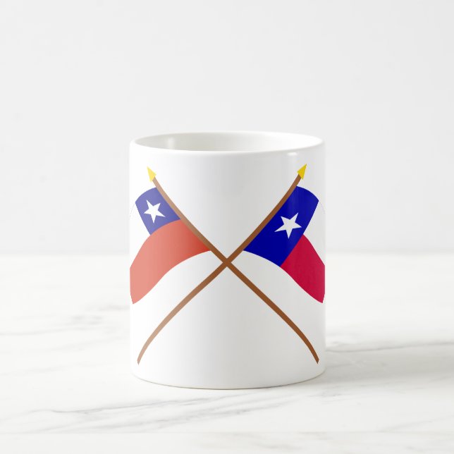 Crossed Chile and Texas Flags Coffee Mug (Center)