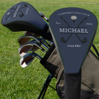 Crossed Clubs Golf Club Name Golf Head Cover