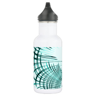 Crossed cyan curved traces on light background 532 ml water bottle