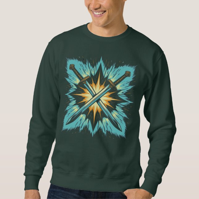 Crossed Fantasy Arrows with Glowing Energy – Dynam Sweatshirt (Front)