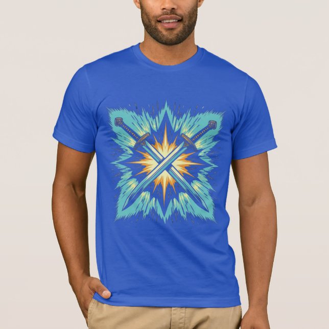 Crossed Fantasy Arrows with Glowing Energy – Dynam T-Shirt (Front)