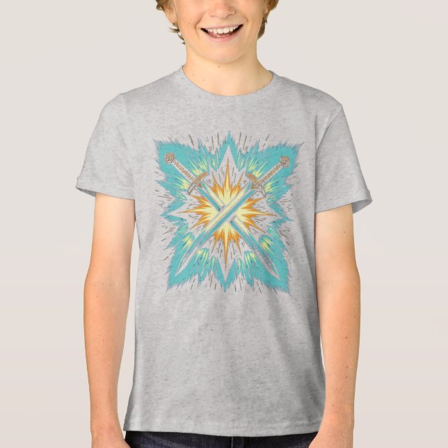 Crossed Fantasy Arrows with Glowing Energy – Dynam Tri-Blend Shirt (Front)