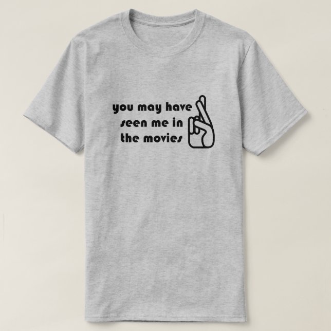 Crossed Fingers Seen in Movies Mens GreyTshirt T-Shirt (Design Front)