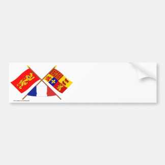 Crossed flags of Aquitaine & Pyrénées-Atlantiques Bumper Sticker