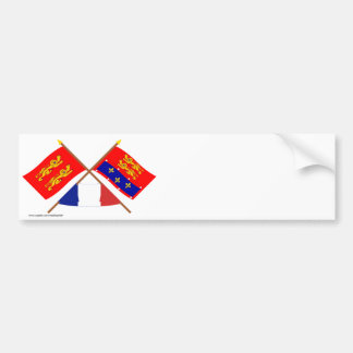 Crossed flags of Basse-Normandie and Orne Bumper Sticker