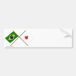 Crossed Flags of Brazil and Minas Gerais Bumper Sticker