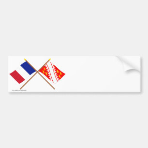 Crossed flags of France and Alsace Bumper Sticker