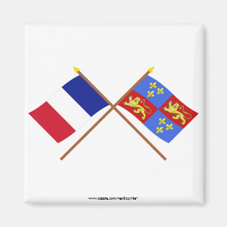 Crossed flags of France and Landes Magnet