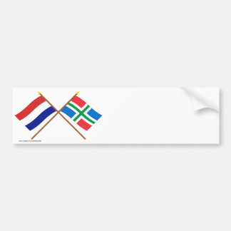 Crossed flags of Holland and Groningen Bumper Sticker
