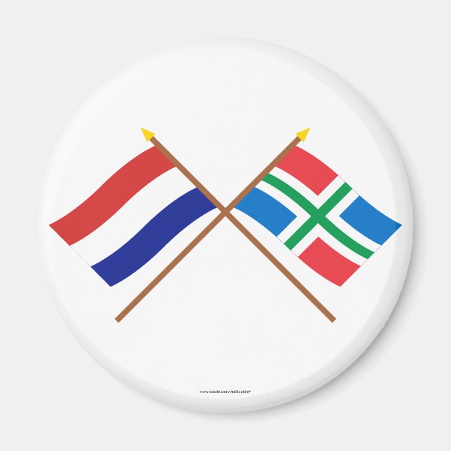Crossed flags of Holland and Groningen Magnet (Front)