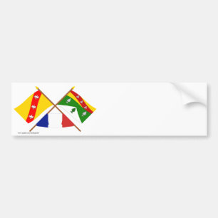 Crossed flags of Lorraine and Vosges Bumper Sticker