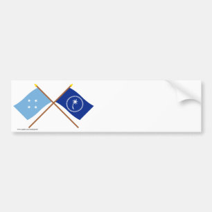 Crossed Flags of Micronesia and Chuuk Bumper Sticker