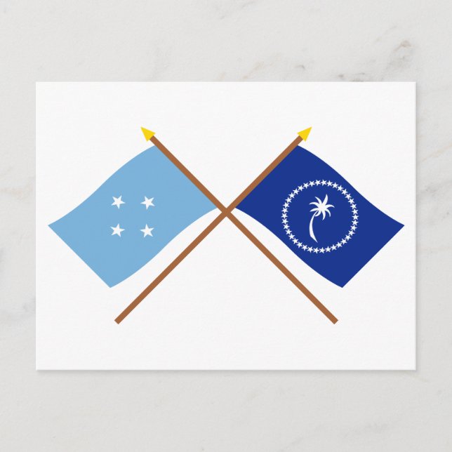 Crossed Flags of Micronesia and Chuuk Postcard (Front)