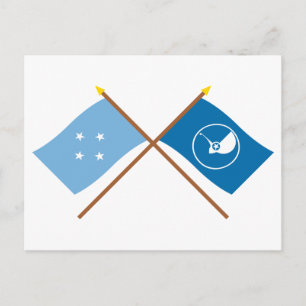 Crossed Flags of Micronesia and Yap Postcard
