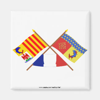 Crossed flags of PACA and Hautes-Alpes Magnet
