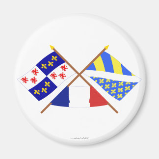 Crossed flags of Picardie and Oise Magnet