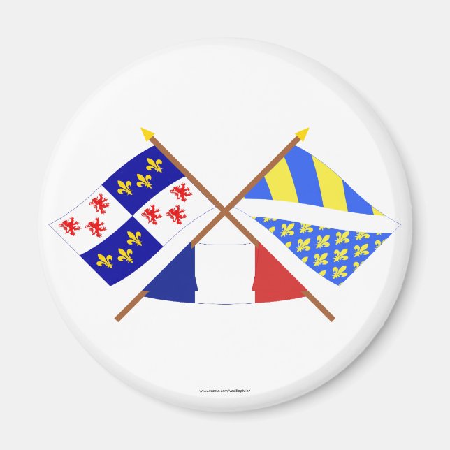 Crossed flags of Picardie and Oise Magnet (Front)