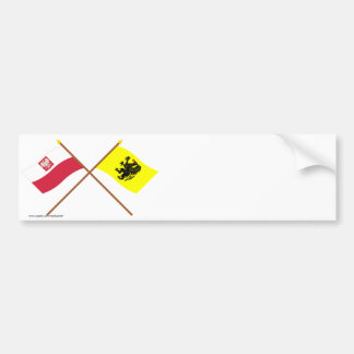Crossed flags of Poland and Pomorskie Bumper Sticker