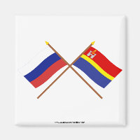Crossed flags of Russia and Kaliningrad Oblast