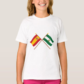 Crossed flags of Spain and Andalucía T-Shirt