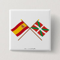 Crossed flags of Spain and País Vasco (Euskadi)