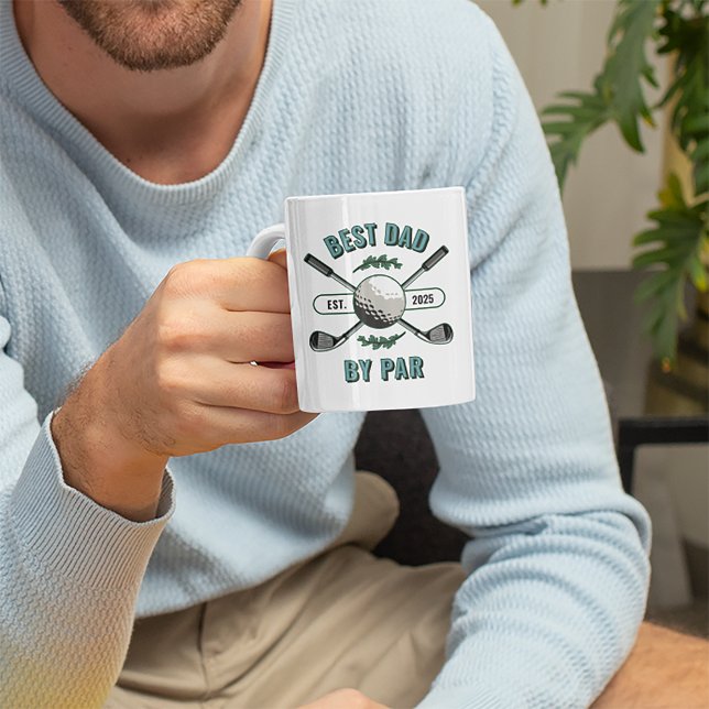 Crossed Golf Clubs & Golf Ball Best Dad By Par Coffee Mug (Creator Uploaded)