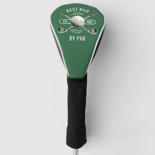 Crossed Golf Clubs & Golf Ball Best Dad By Par Head Cover