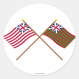 Crossed Grand Union and Grand Union Naval Flags Classic Round Sticker