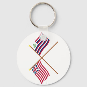 Crossed Grand Union Flag & New England Navy Ensign Key Ring