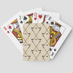Crossed Hockey Sticks and puck Playing Cards