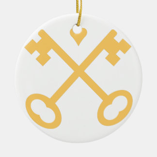 Crossed Keys Ceramic Tree Decoration