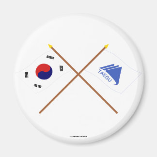 Crossed Korea and Taegu Flags Magnet
