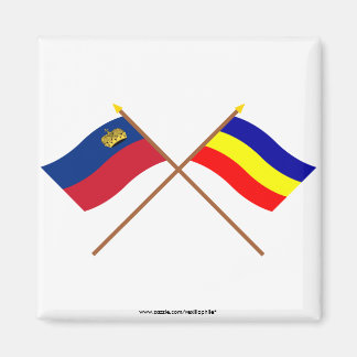 Crossed Liechtenstein and Ruggell Flags Magnet