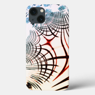 Crossed lines of varied colours in light backgroun iPhone 13 case