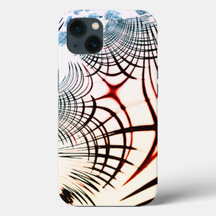 Crossed lines of varied colours in light backgroun iPhone 13 case