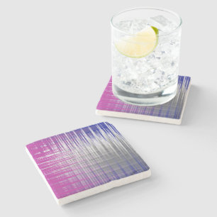 crossed lines stone coaster