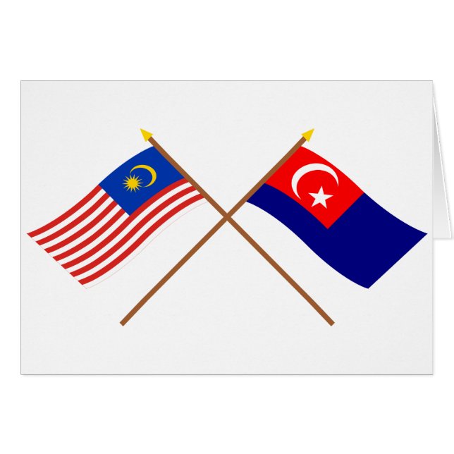 Crossed Malaysia and Johor flags (Front Horizontal)