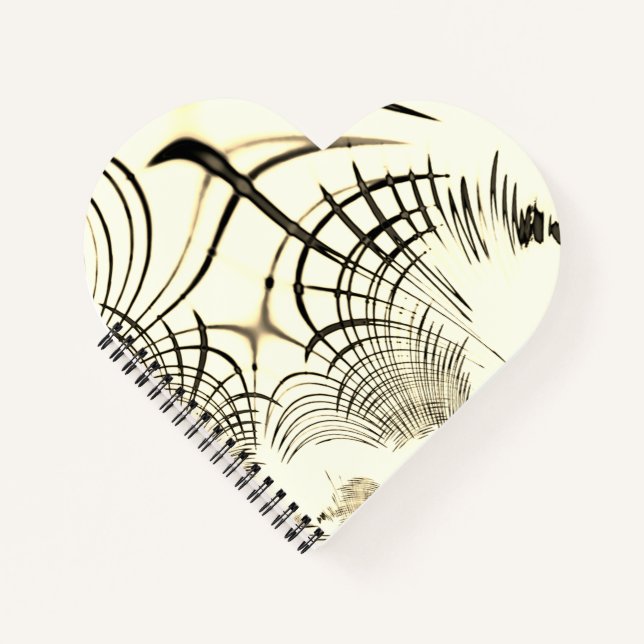 Crossed nut-brown curved traces, light background notebook (Front)