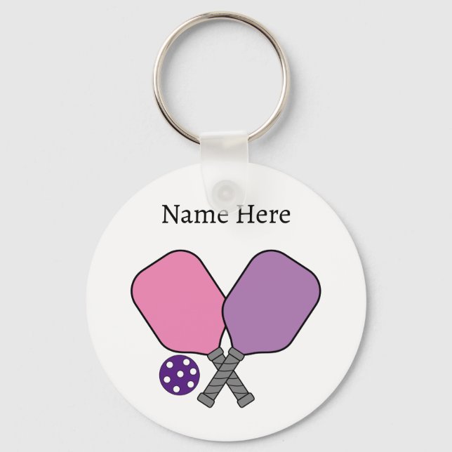 Crossed Pickleball Paddles Key Ring (Front)