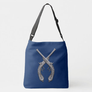 Crossed Pistols Navy Crossbody Bag