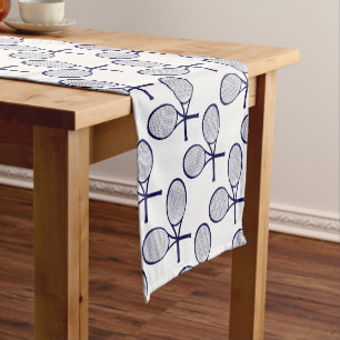 Crossed Rackets Silhouette Short Table Runner