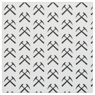 Crossed Rock Hammers Fabric