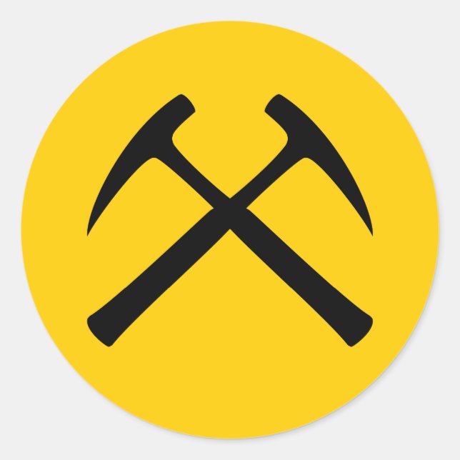 Crossed Rock Hammers Sticker (Front)