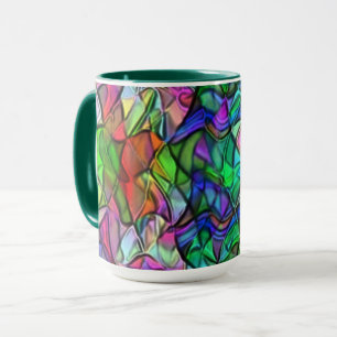 Crossed ropes hidden by some coloured awning fabri mug