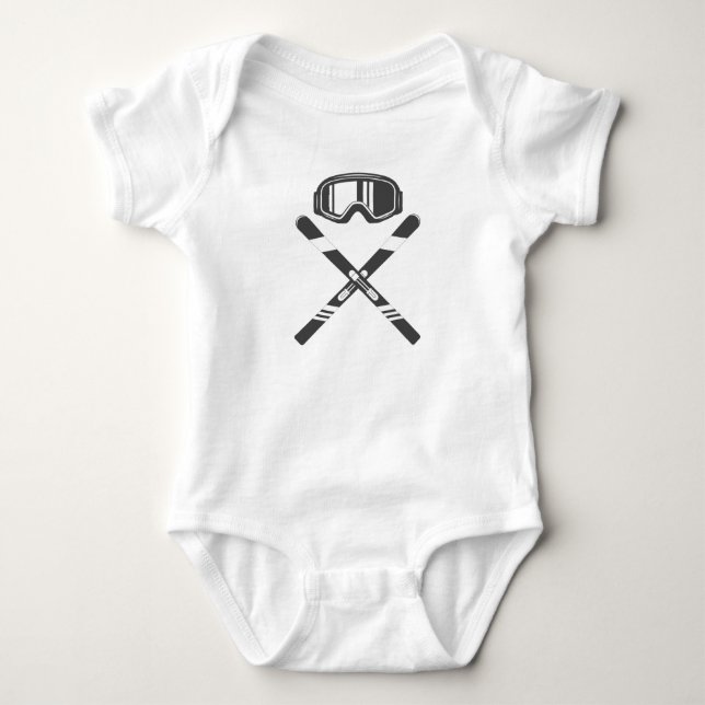 Crossed Ski Baby Bodysuit (Front)
