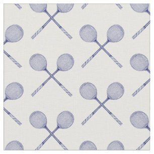 Crossed Squash Racquets Blue Fabric