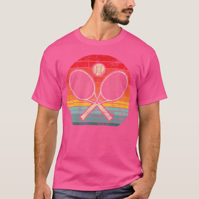 Crossed Tennis Racket Sports Lover T-Shirt (Front)