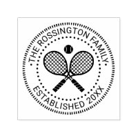 Crossed Tennis Rackets Family Name Date Estd N