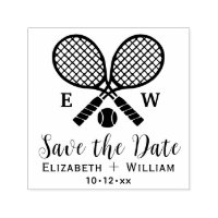 Crossed Tennis Racquets Monogram Save the Date